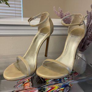 Stuart Weitzman Nudist Sandals Size 8 Pale Gold